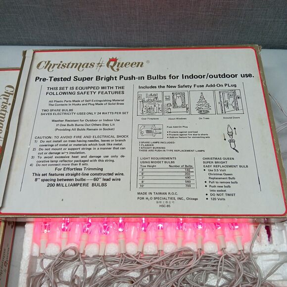 VTG XMAS Lights Petal Reflectors Indoor Outdoor 70 PINK Set NEW 70s 80s RARE - Picture 8 of 9